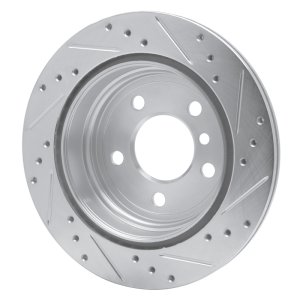 BMW 430I Gran Coupe Brake Rotor (1) - Rear Left - R1 Concepts - Drilled & Slotted - Silver - `06-`20